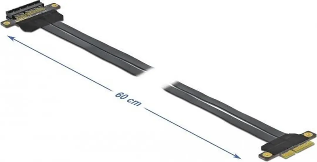Delock PCIe Riserkaart x4 naar x4 - 60cm Kabel - Zwart