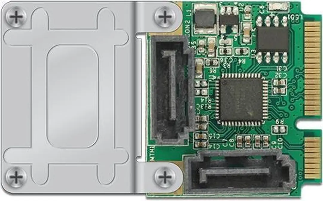 Delock Mini PCIe I/O Half Size 2x SATA 6Gb/s - Grijs/ Groen