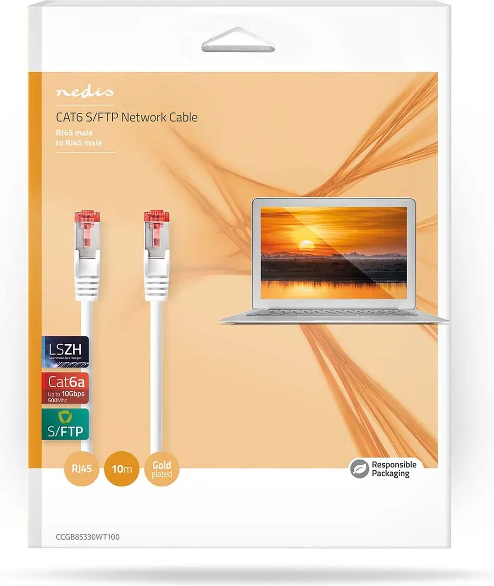 Nedis CAT6a Netwerkkabel 10m - Wit