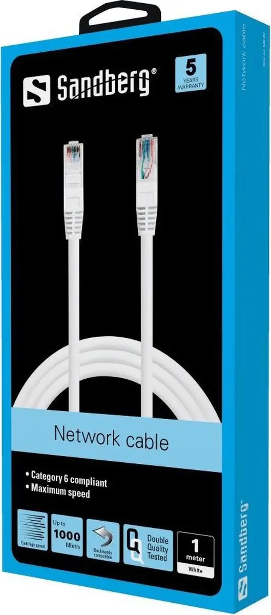 Sandberg UTP Cat6 Netwerkkabel 506-93 - 1m - Wit