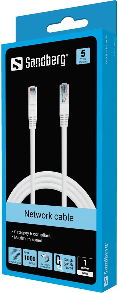 Sandberg UTP Cat6 Netwerkkabel 506-93 - 1m - Wit