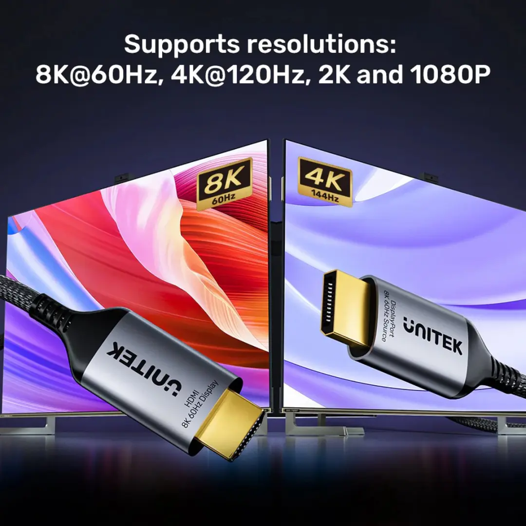Unitek V1610A01 DisplayPort naar HDMI Adapter 1,8m - Donkergrijs - afbeelding 6 van 6