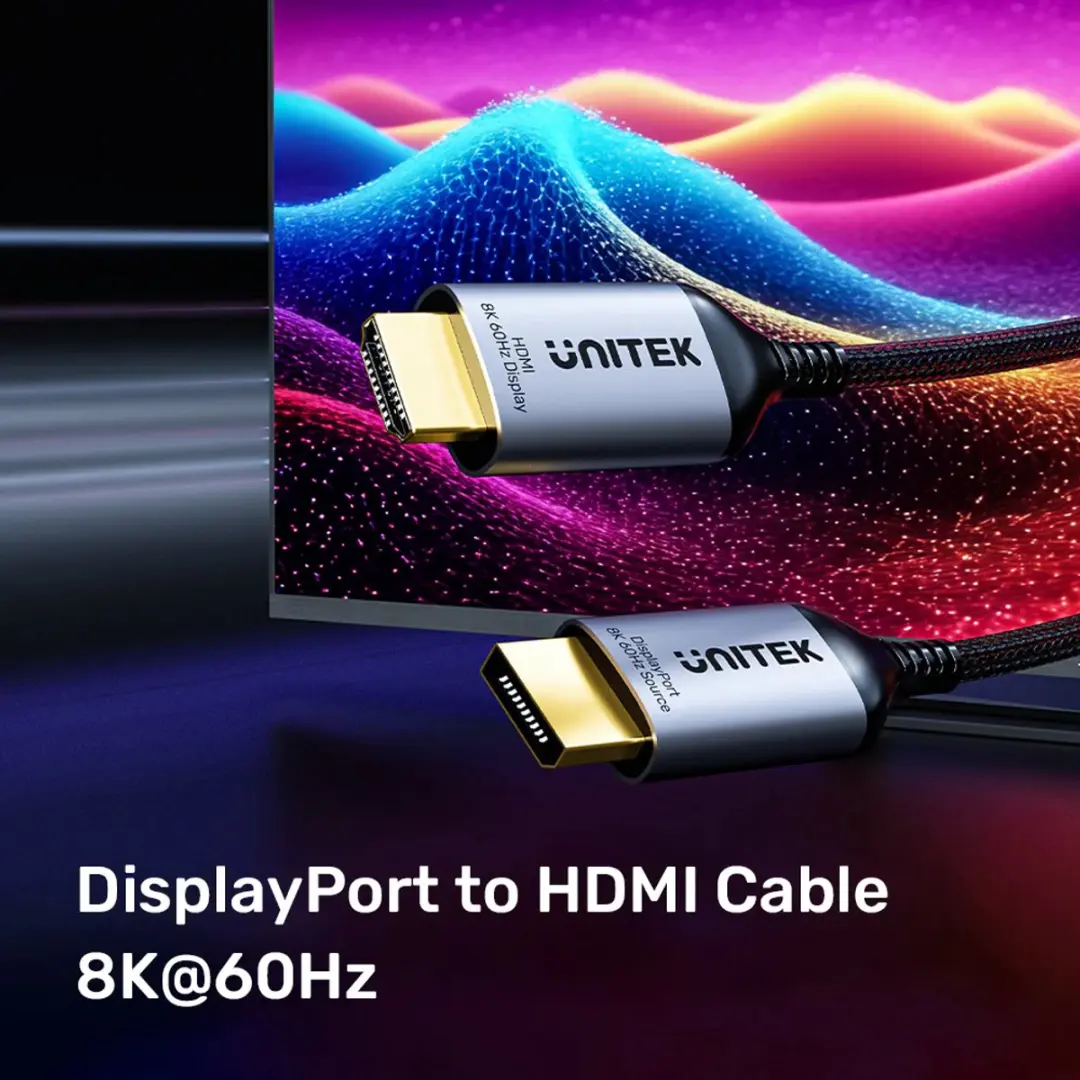 Unitek V1610A01 DisplayPort naar HDMI Adapter 1,8m - Donkergrijs