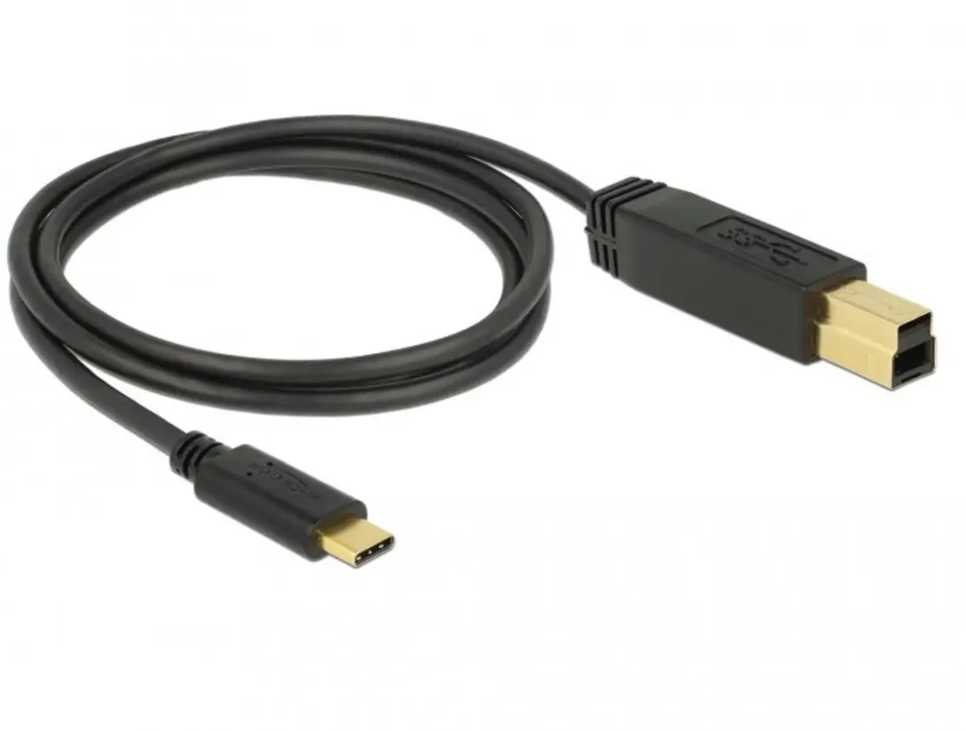 Delock USB-C naar USB-B Kabel 3.1 Gen 2 1m - Zwart