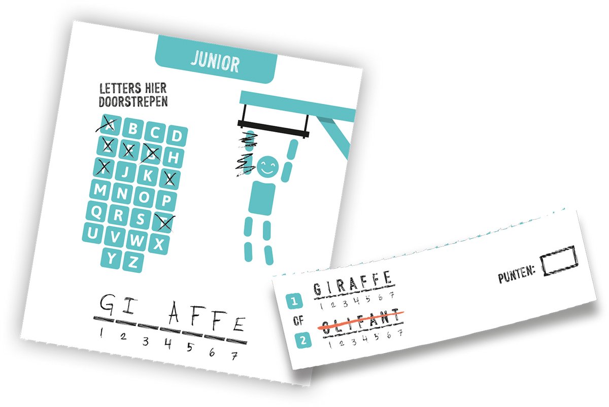 999 games - Galgje Junior - Partyspel - Spannend en uitdagend woordspel - Klein cadeautje