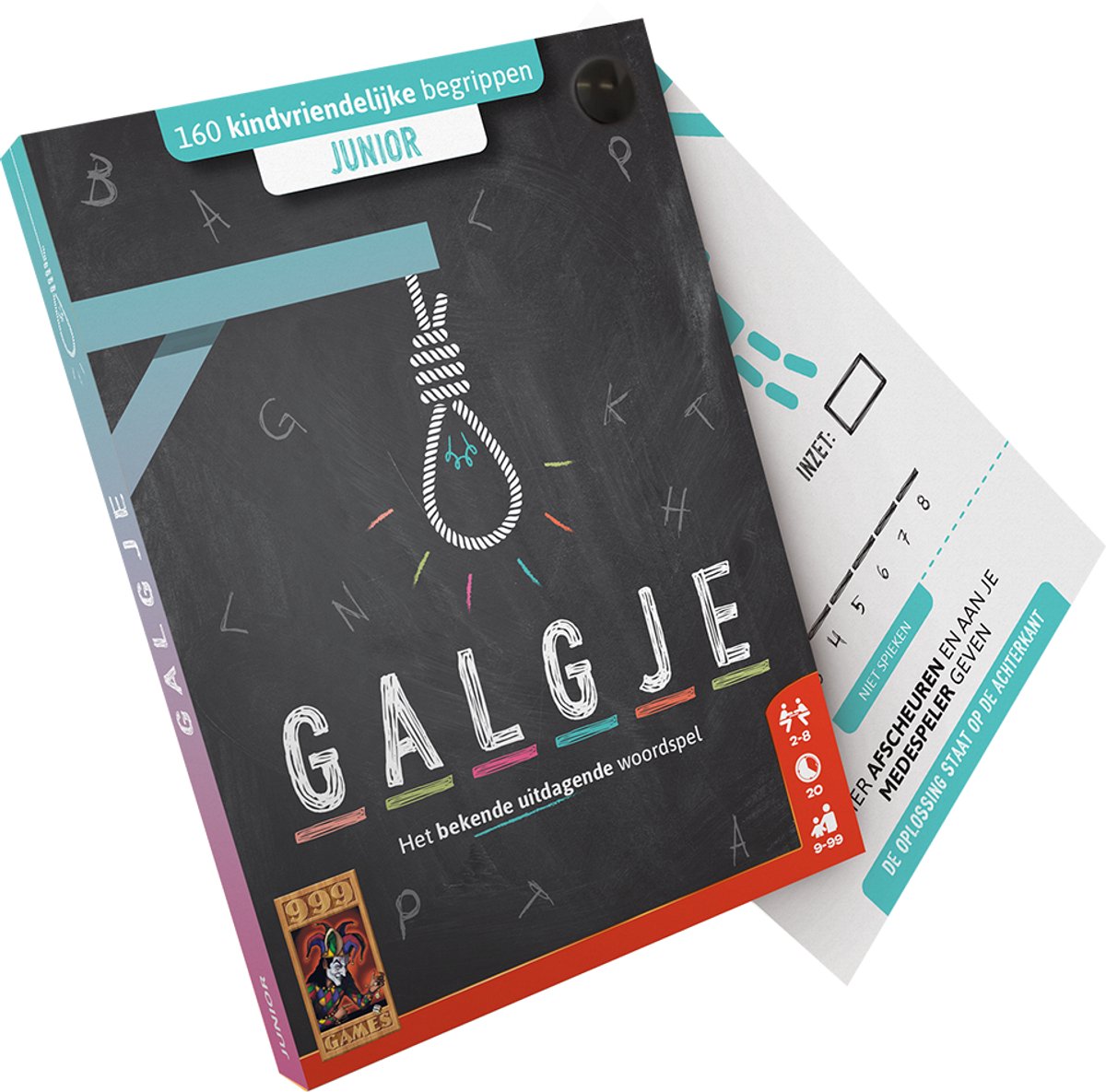 999 games - Galgje Junior - Partyspel - Spannend en uitdagend woordspel - Klein cadeautje