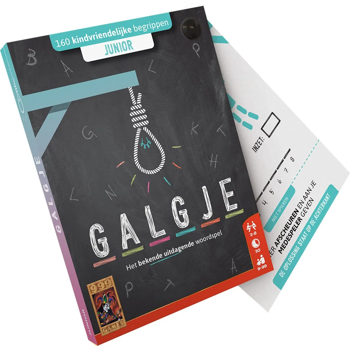 999 games - Galgje Junior - Partyspel - Spannend en uitdagend woordspel - Klein cadeautje