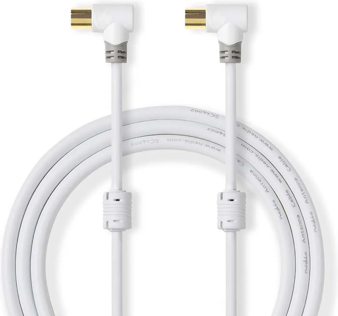 Nedis Coaxkabel CSBW40010WT50 - Verguld - 75 Ohm - 5m - Wit