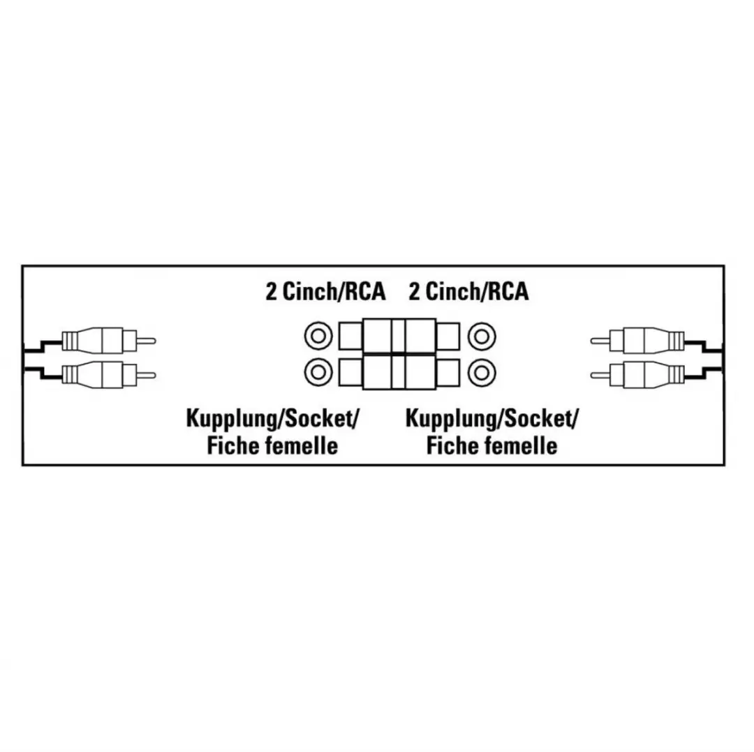 Hama Cinch-adapter 2x2 - Zwart