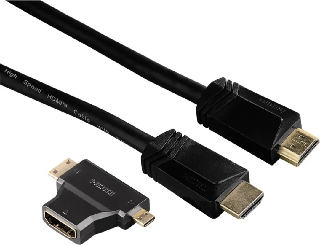 Hama HDMI Kabel 1.5m + 2-in-1 Adapter