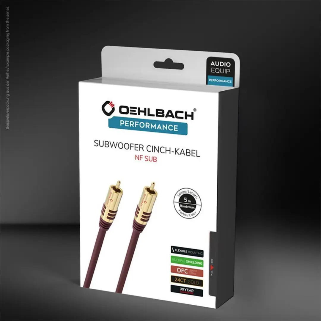 Oehlbach NF Sub Subwoofer-cinchkabel 1m - Bordeaux