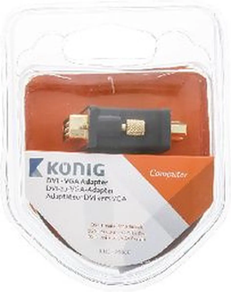 Konig DVI-I naar VGA Adapter - Antraciet