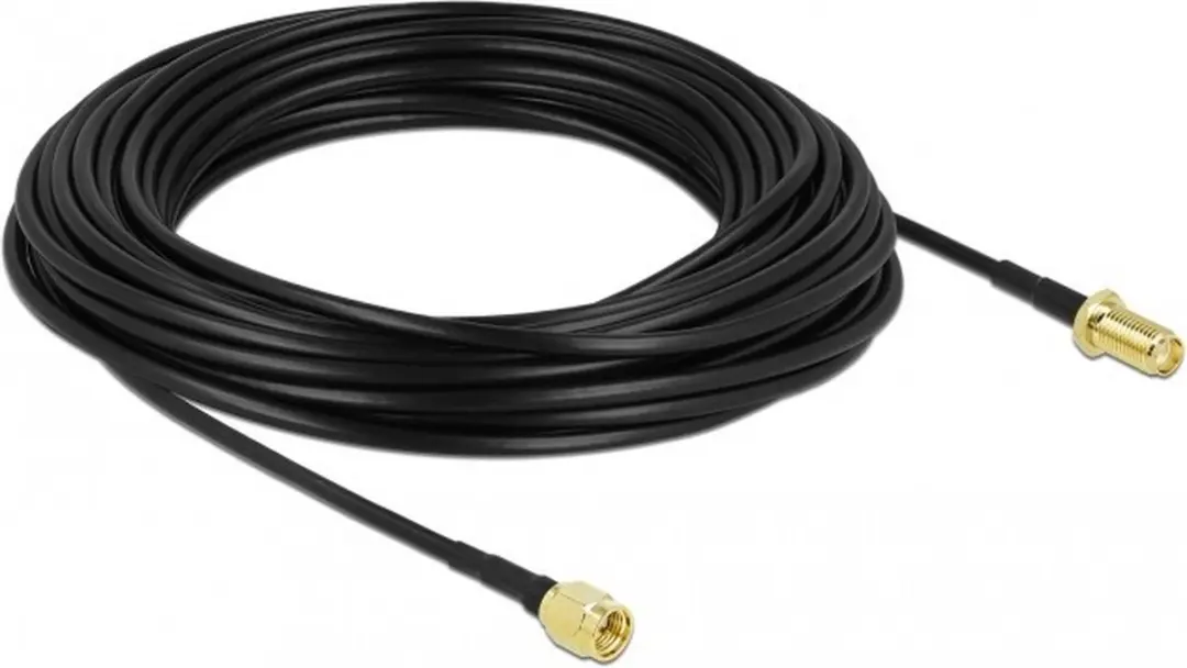 Delock SMA-SMA Antennekabel LMR/CFD100 15m - Zwart