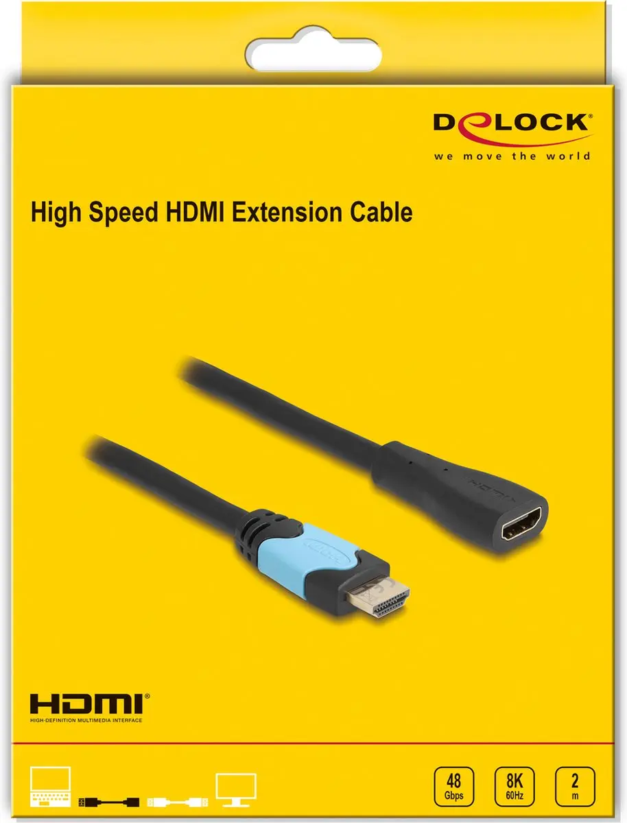 Delock High Speed HDMI Kabel 48 Gbps 8K 60Hz 2m - Zwart