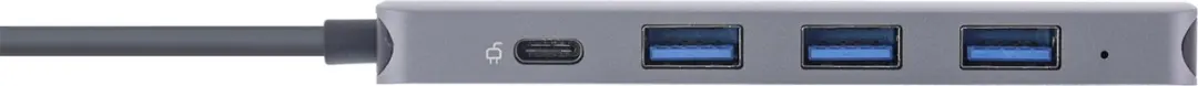 InLine USB-C Hub 4x USB-A + PD 87W - Grijs