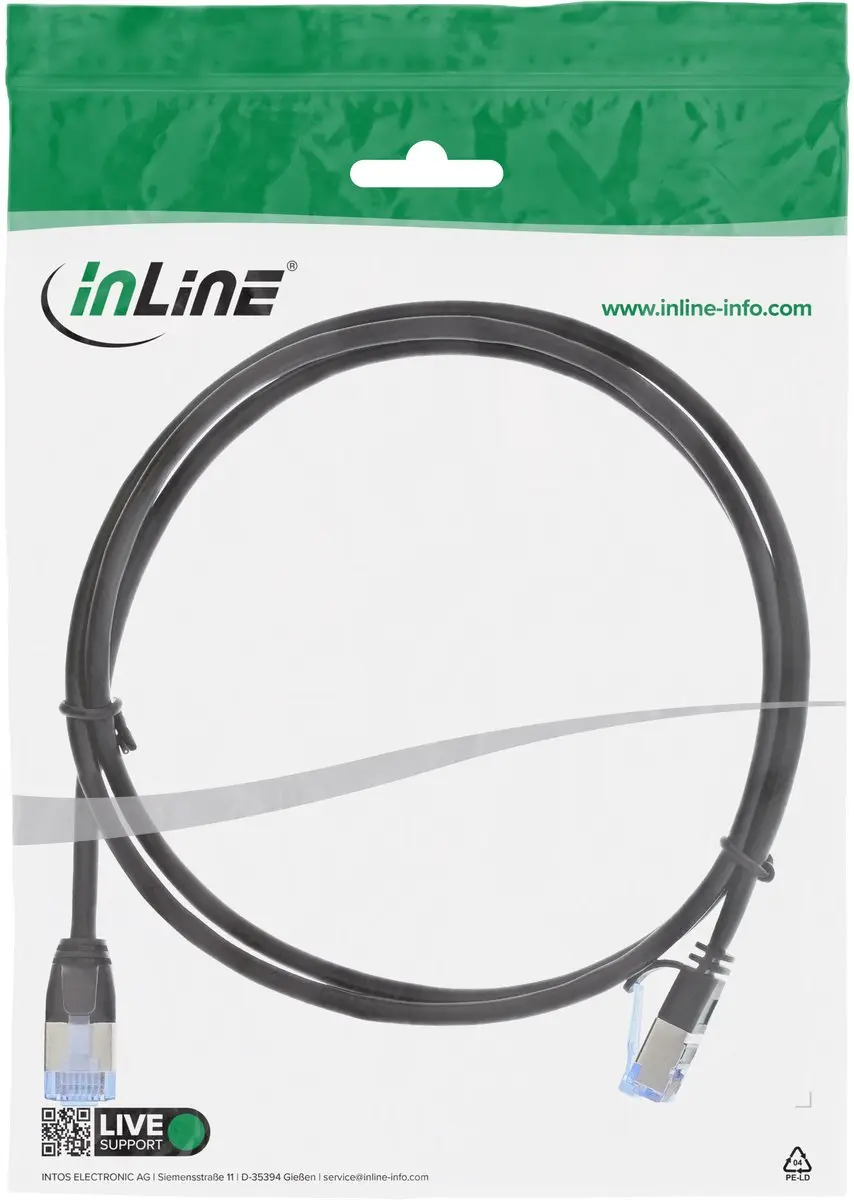 InLine U/FTP CAT6a 10 Gigabit Netwerkkabel 1,5m - Zwart
