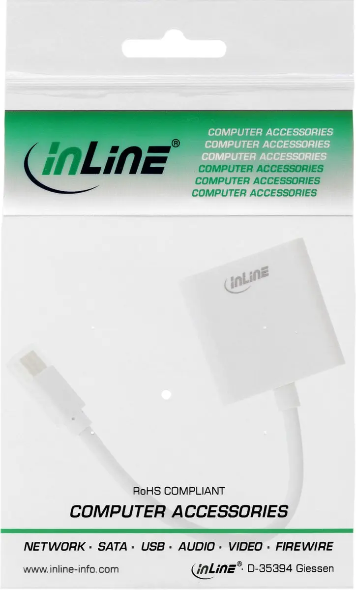 InLine Mini DisplayPort naar DVI Adapter Wit - 0,15m
