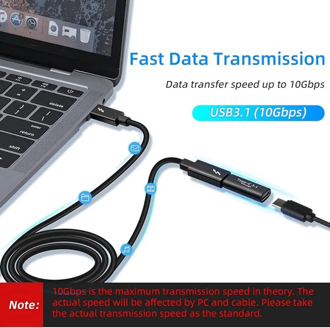 NÖRDIC USBC-FF USB-C Adapter - Vrouwelijk naar Vrouwelijk - Zwart