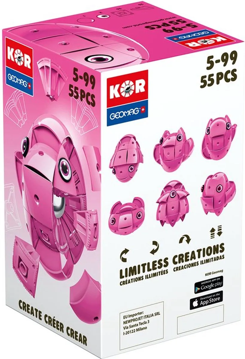 Geomag KOR 2.0 Pantone Roze - 55 Delen - afbeelding 6 van 6