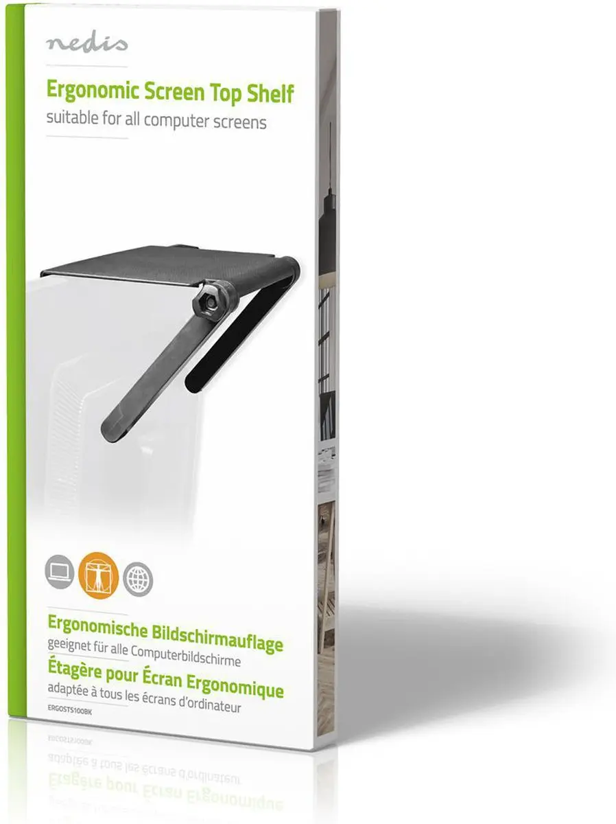 Nedis ERGOSTS100BK Monitor-Bovenplank - Zwart