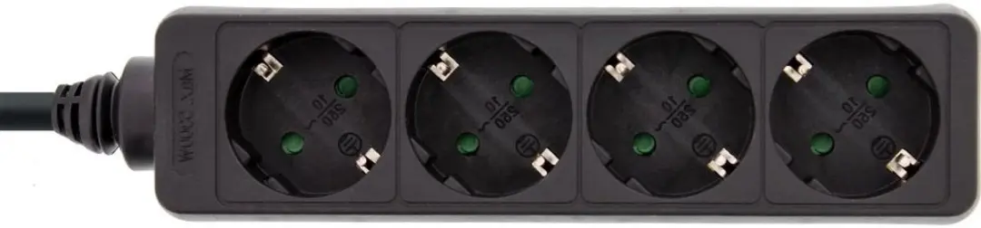 InLine Stekkerdoos 4 Contacten 3m - Zwart