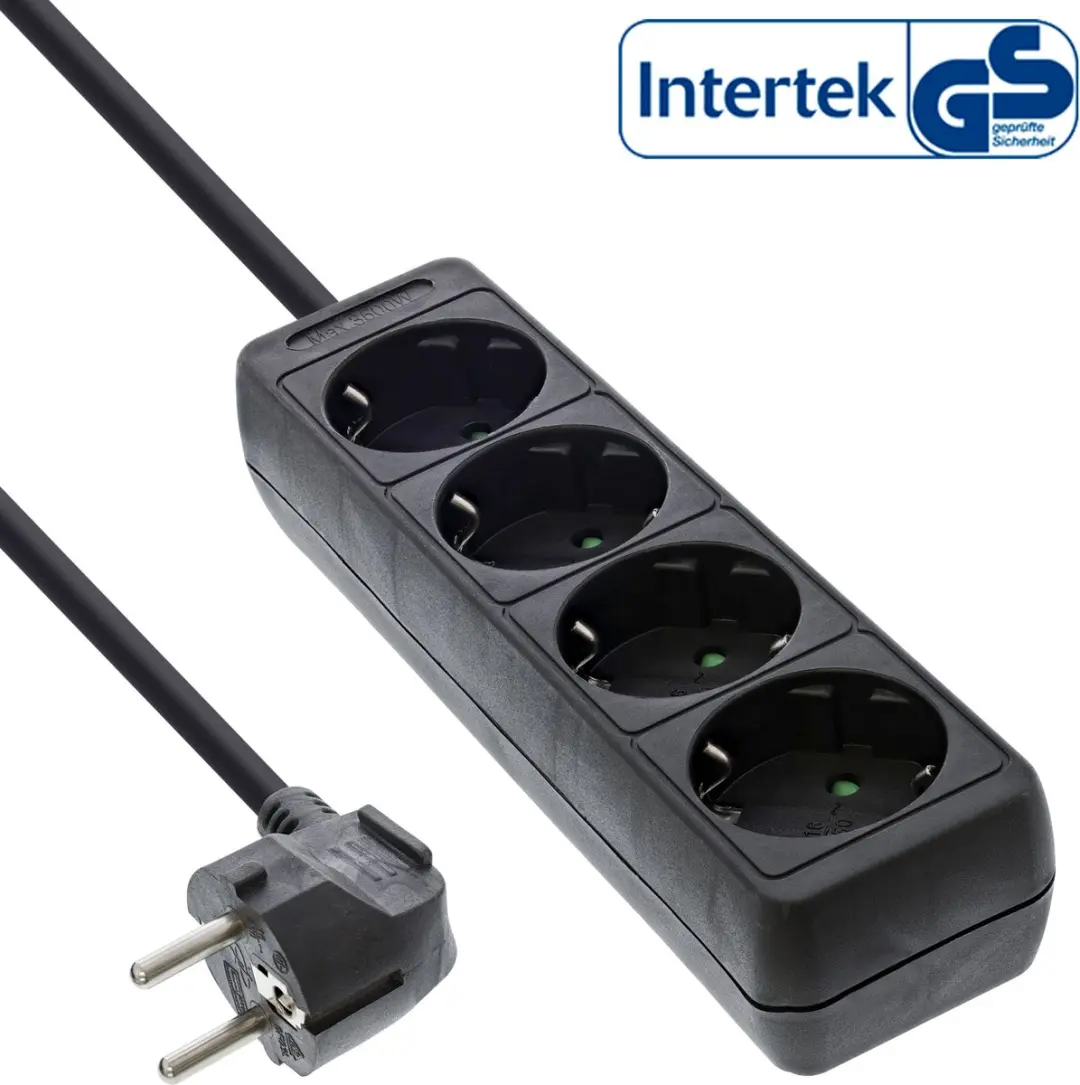 InLine Stekkerdoos 4 Contacten 3m