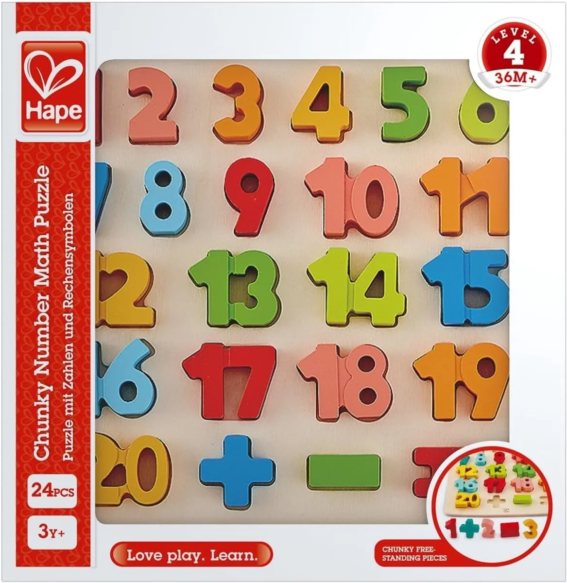 Hape Stevige Cijfers Puzzel 24-delig - Veelkleurig