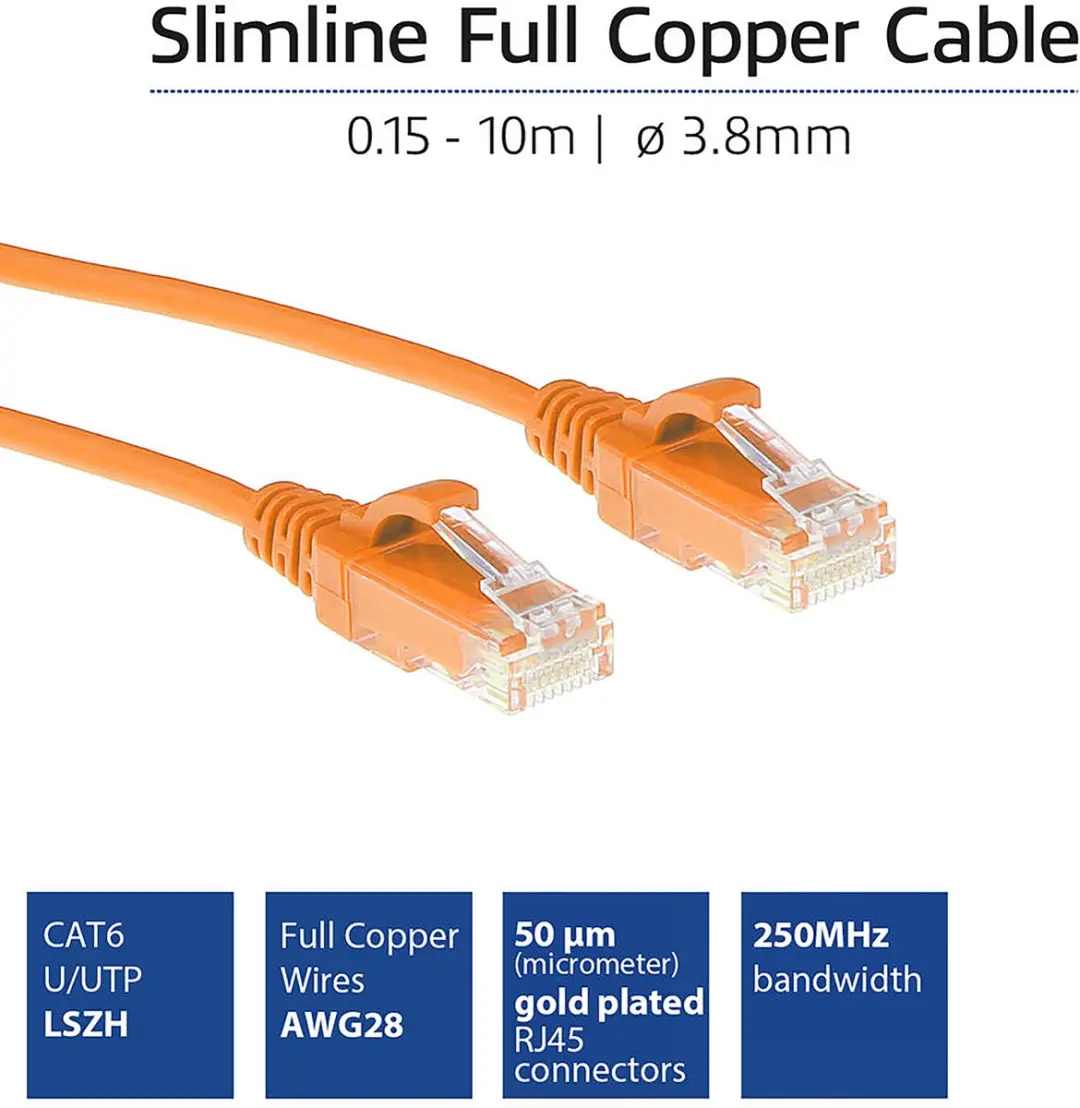 ACT DC9101 CAT6 Patchkabel 1m - Oranje - Snagless
