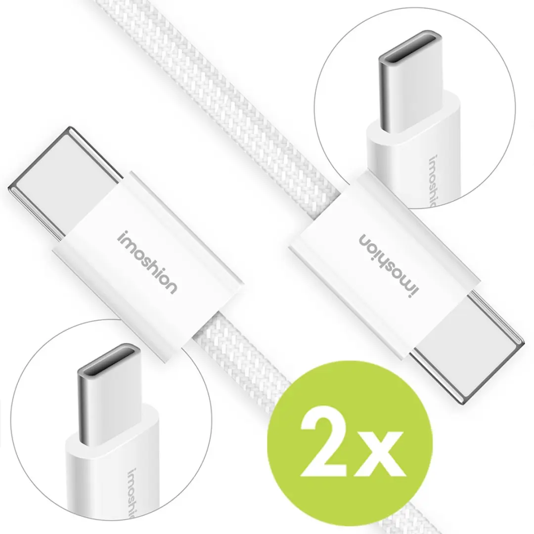 imoshion USB C naar USB C Kabel Duopack 2m - Wit