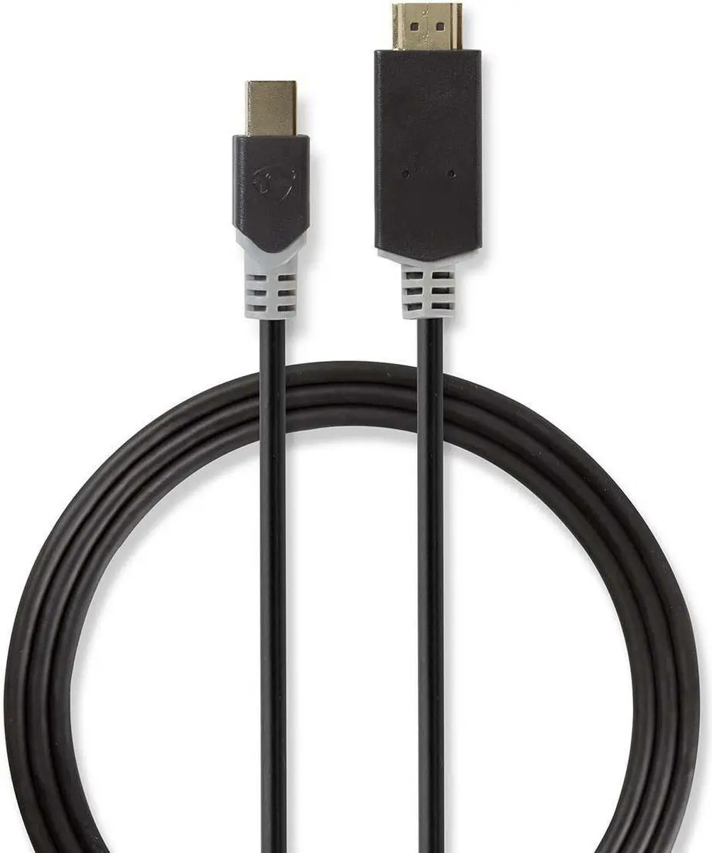 Nedis Mini DisplayPort naar HDMI Kabel 2.0m - 21.6 Gbps - Verguld - Antraciet