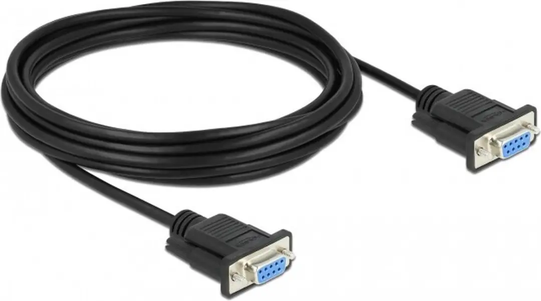 Delock RS-232 D-Sub 9 Female Null Modem Kabel 5m - Zwart