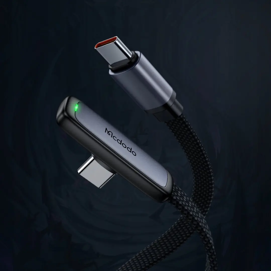 NÖRDIC CA-3360 USB-C Kabel 1.2m - 90° - Grijs - afbeelding 6 van 6