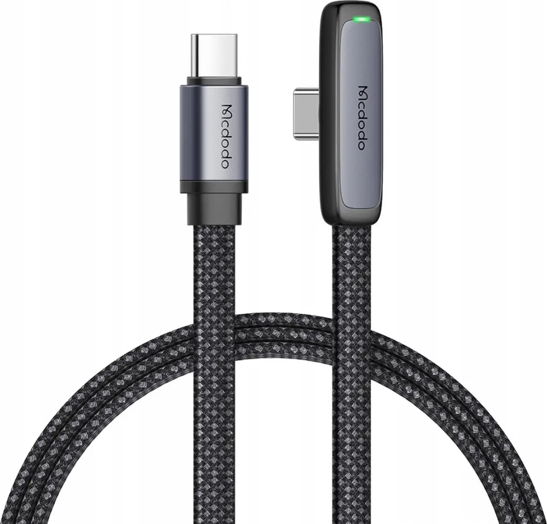 NÖRDIC CA-3360 USB-C Kabel 1.2m - 90° - Grijs