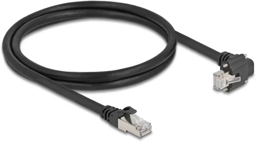 Delock GigE Kabel RJ45 90° Zwart - Cat.6 S/FTP 1m