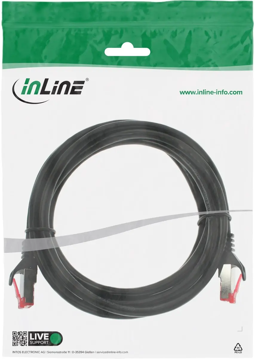 InLine S/FTP Netwerkkabel CAT6 1m - Zwart