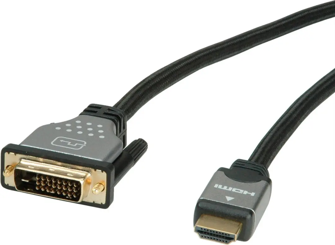 Roline DVI-HDMI Kabel 1,5m - M/M - Zwart/Zilver