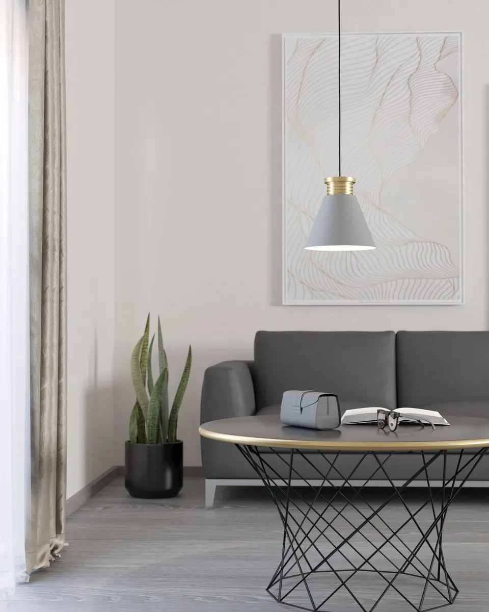 Eglo Twicken Hanglamp Ø22cm - Grijs/Goud - afbeelding 6 van 6