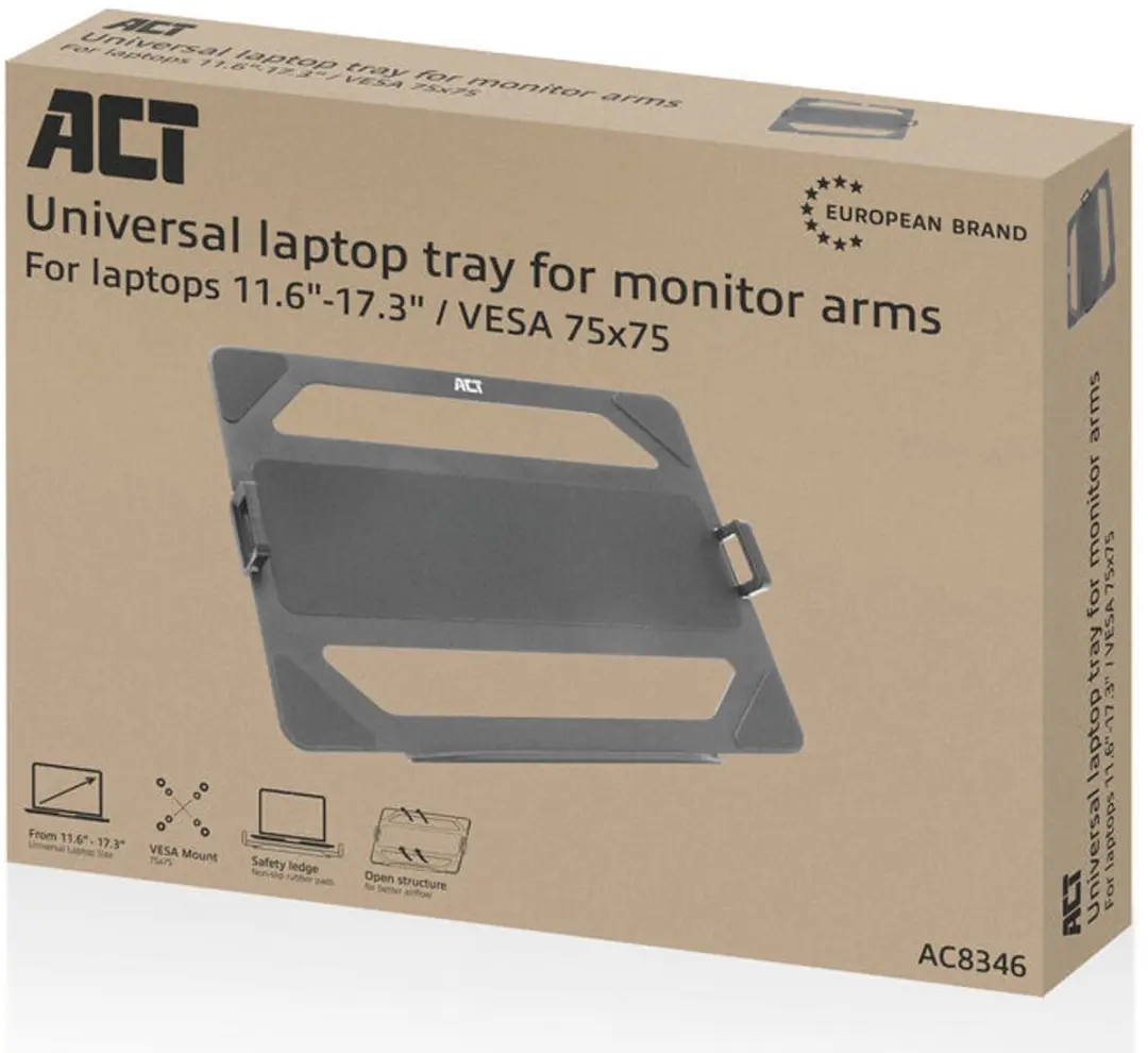 ACT AC8346 Universele Laptophouder - 11.6-17.3" - Zwart
