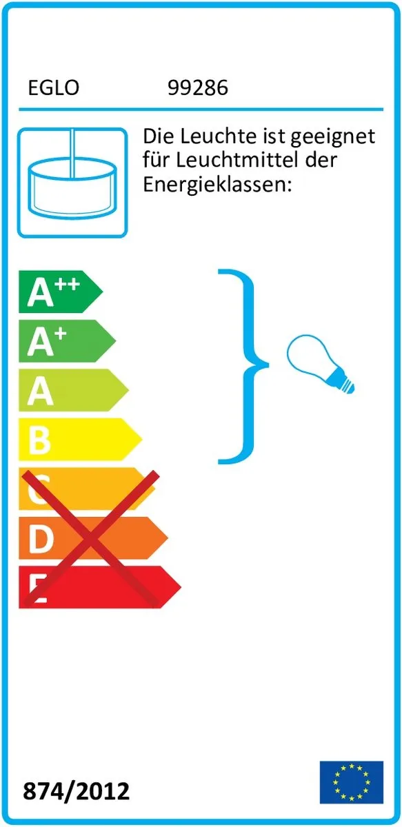 Eglo Pinto Textiel Hanglamp 82cm - Grijs