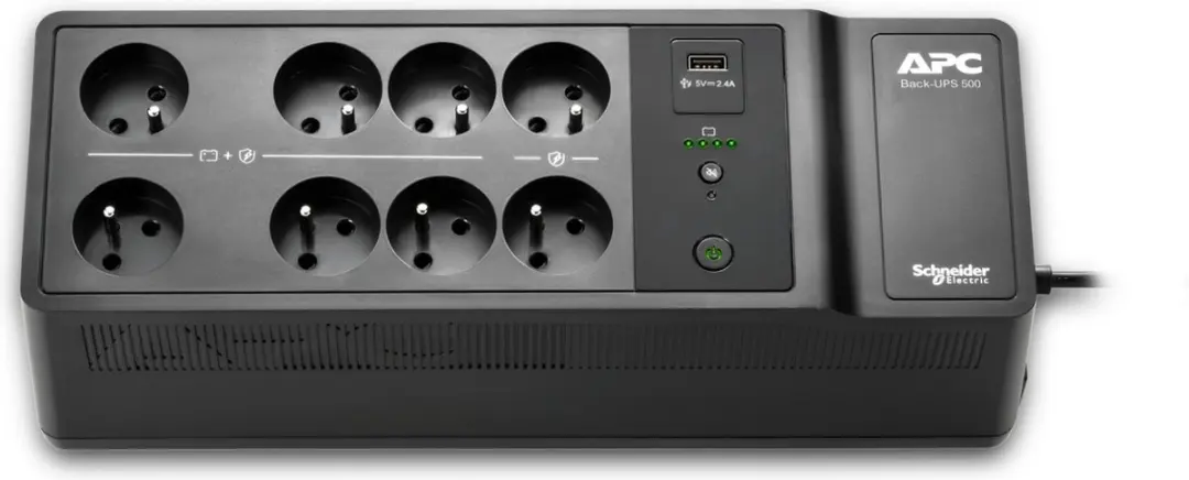APC Back-UPS BE500G2-FR UPS - 500VA - 8x Stopcontacten Zwart