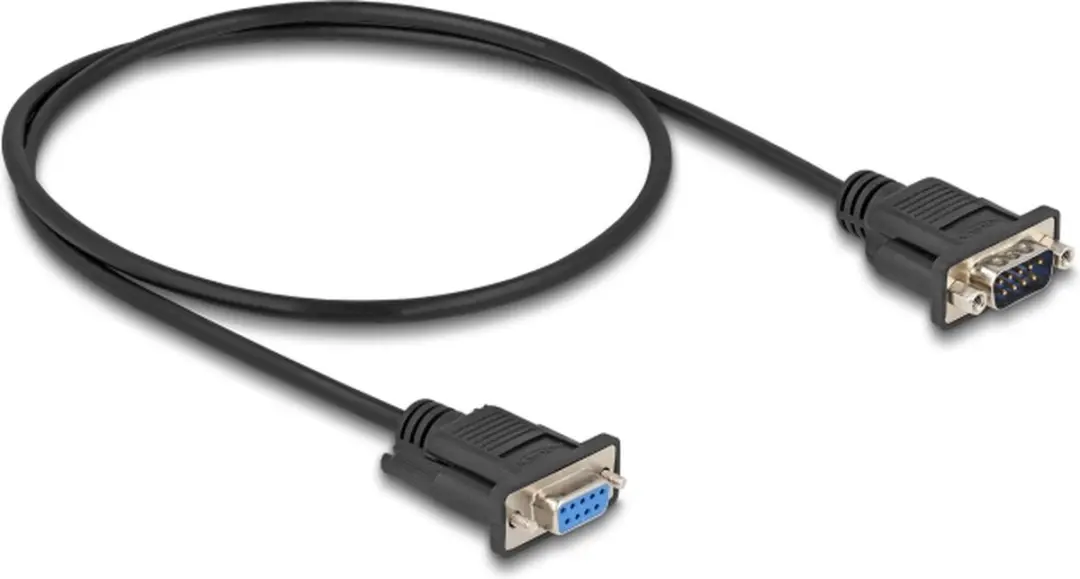 Delock RS-232 D-Sub9 Kabel - 0.5m - Zwart