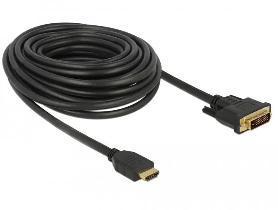 Delock DVI-D Dual Link naar HDMI Kabel - 10m - Zwart