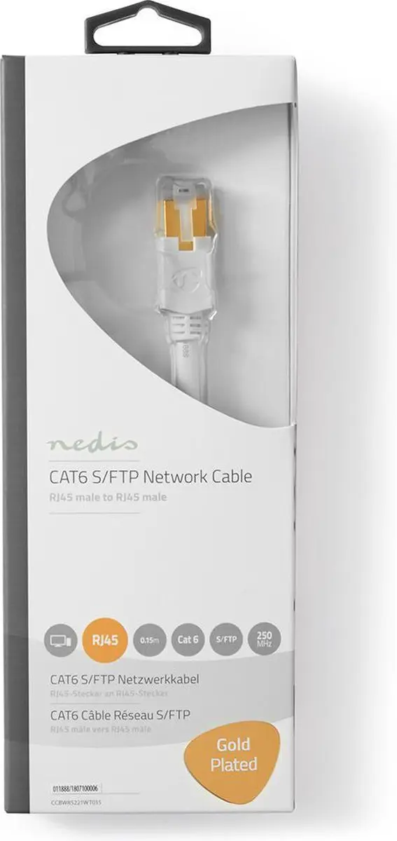 Nedis CAT6 S/FTP RJ45 Kabel 0.20m - Wit