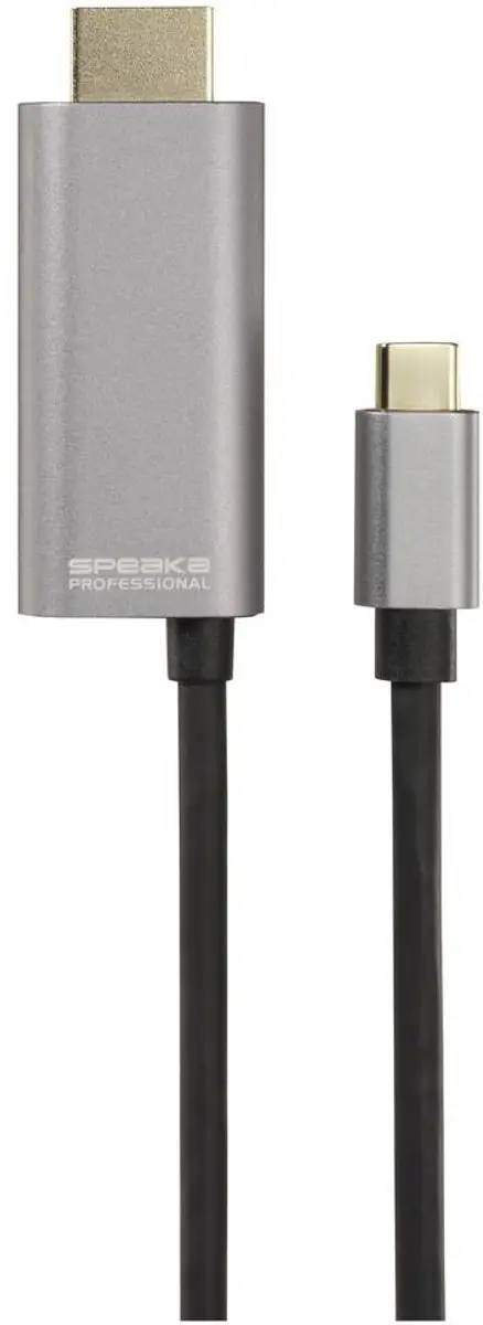 SpeaKa Professional SP-12876348 HDMI-kabel USB-C naar HDMI - 2m - Zwart