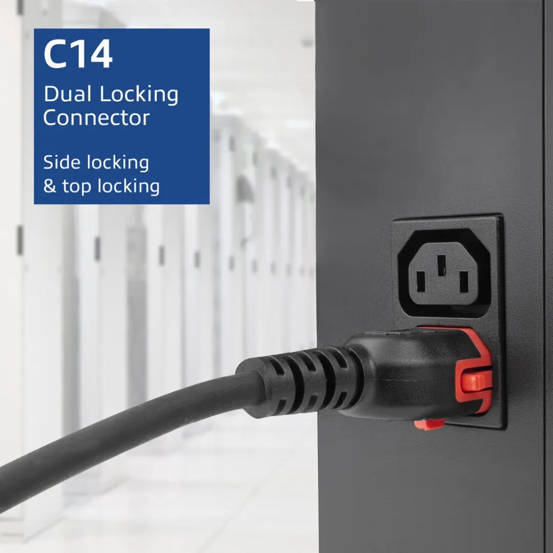 ACT PC3876 PL0043 Netsnoer C14-C15 3m - Zwart