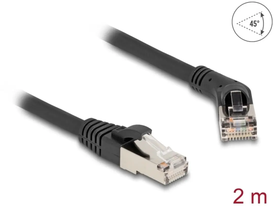 Delock RJ45 Cat.6A S/FTP Kabel 45° Rechts