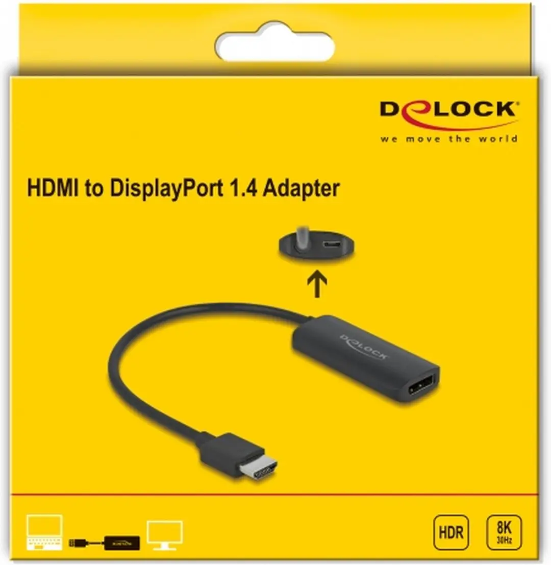 Delock HDMI naar DisplayPort Adapter 8K - Zwart