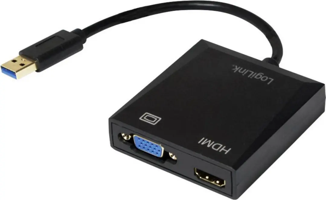 Logilink UA0234 USB-VGA-HDMI Adapter - Zwart - afbeelding 6 van 6