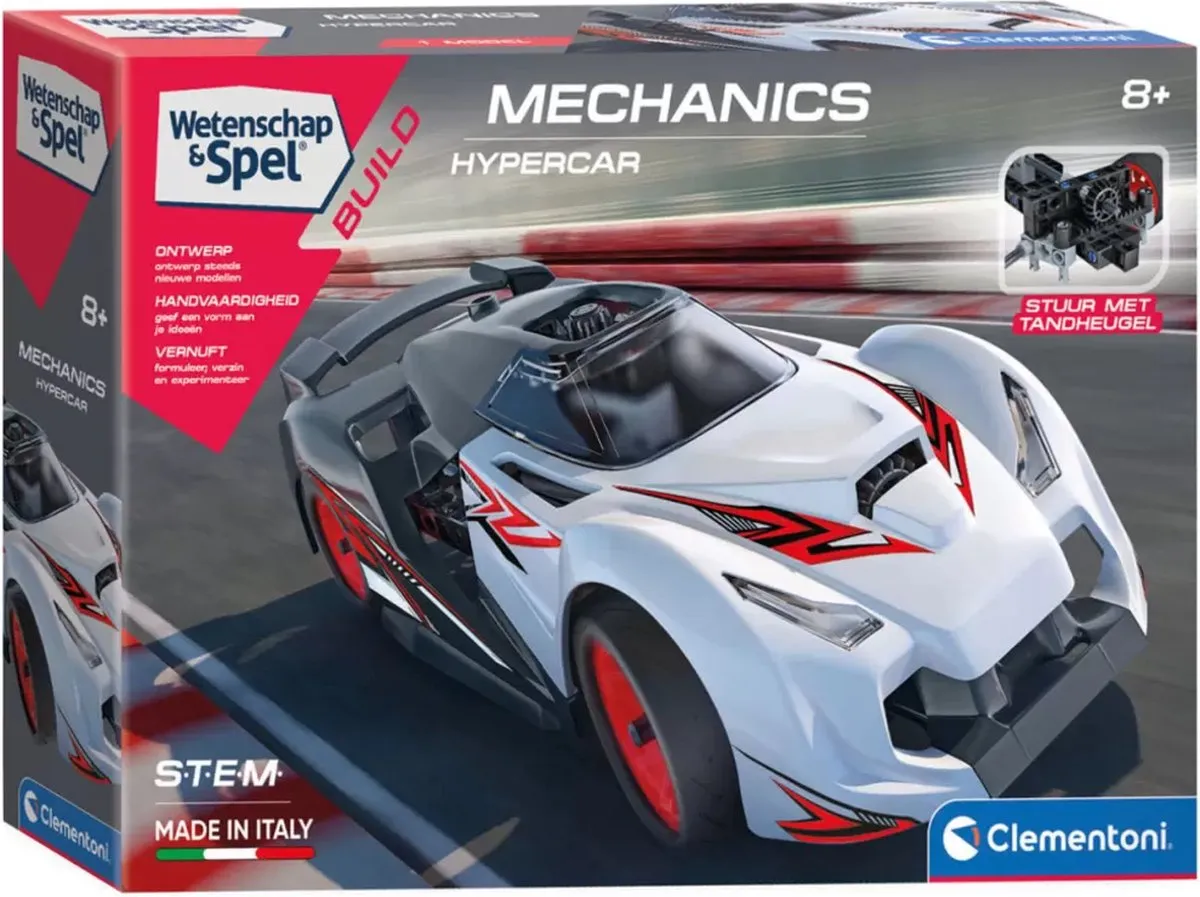 Clementoni Mechanics Hypercar Model Kit - 100 Onderdelen - Racer - afbeelding 6 van 6