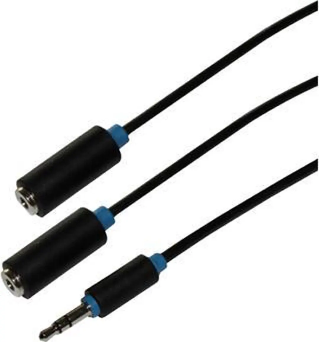 Scanpart Audio Jack Splitter 3.5mm 20cm - Zwart